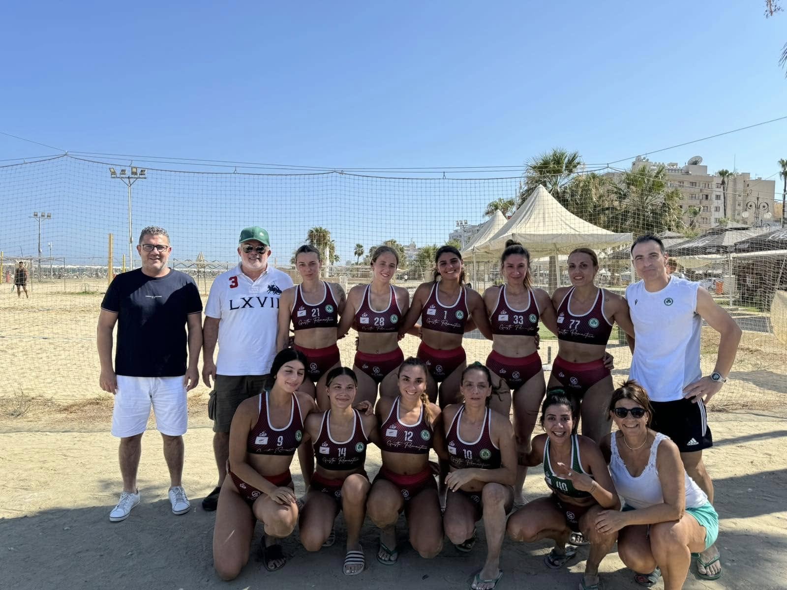 Squad photo on the beach